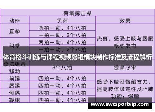 体育格斗训练与课程视频剪辑模块制作标准及流程解析